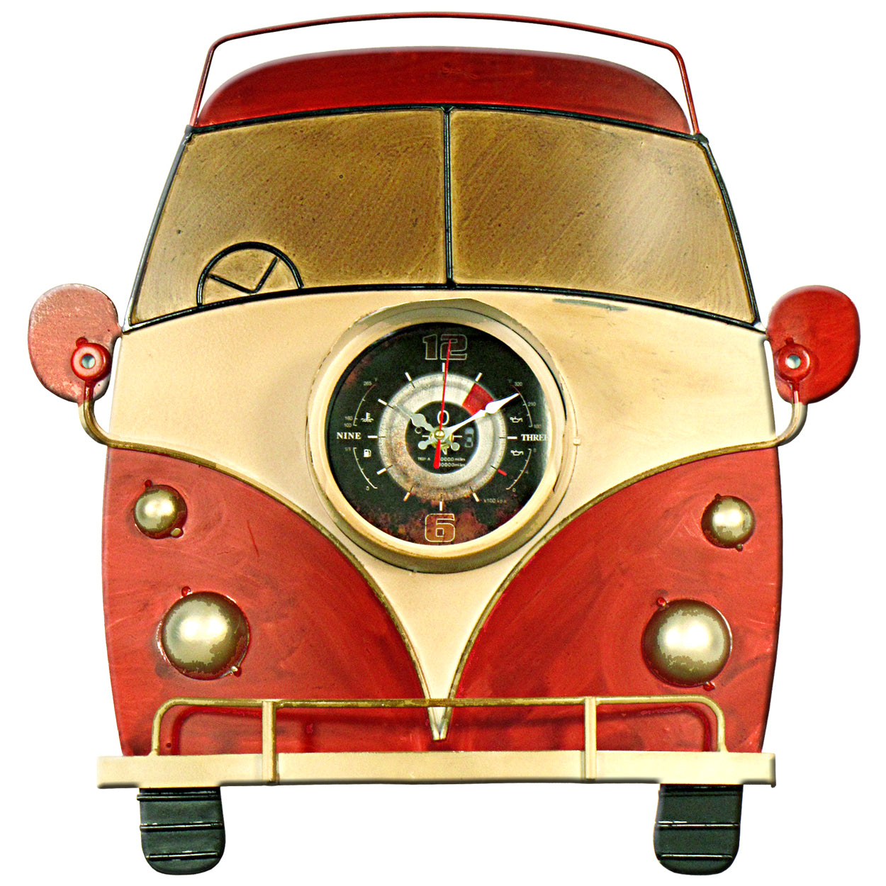 2070161: Red Bus Wall Clock