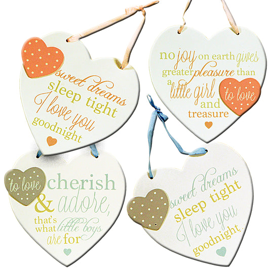 5130044: Baby Phrase Heart Plaques