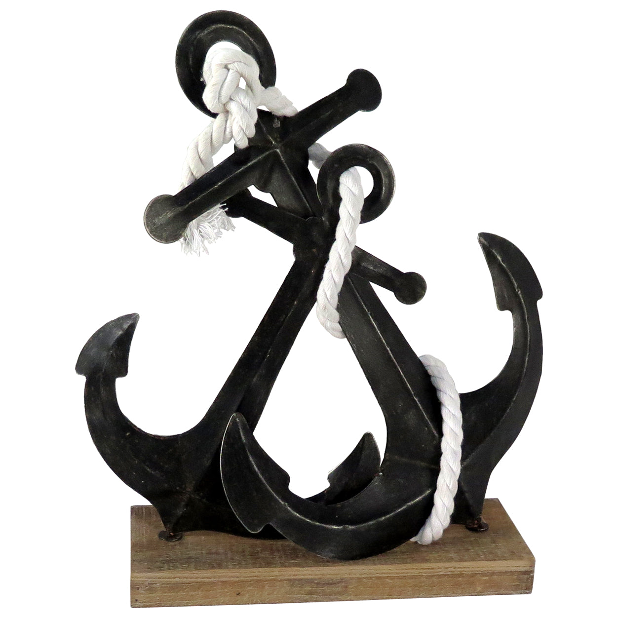 5810090: Metal Anchor Sculpture on Wood Base